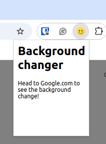 Figure: \caption{A small pop-open user interface telling the user to head to Google.com.}