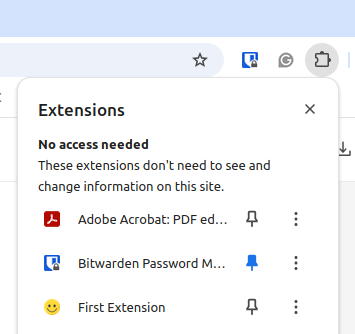 Figure: \caption{Pinning the extension icon to the taskbar.}
